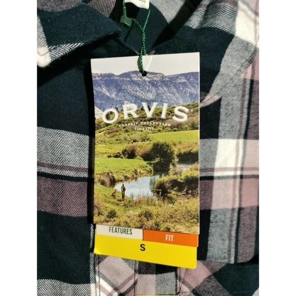 Orvis NWT black and Pink plaid flannel woman size small - Picture 8 of 10